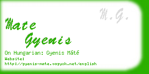 mate gyenis business card