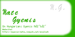 mate gyenis business card